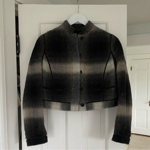 Salvatore Ferragamo Alpaca Plaid Jacket US 2